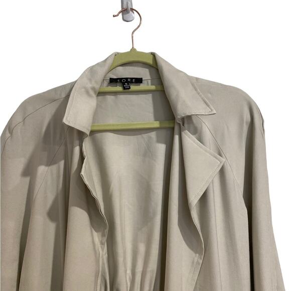 Fore Khaki Belted Lightweight Trench Coat Sz M - Picture 6 of 16